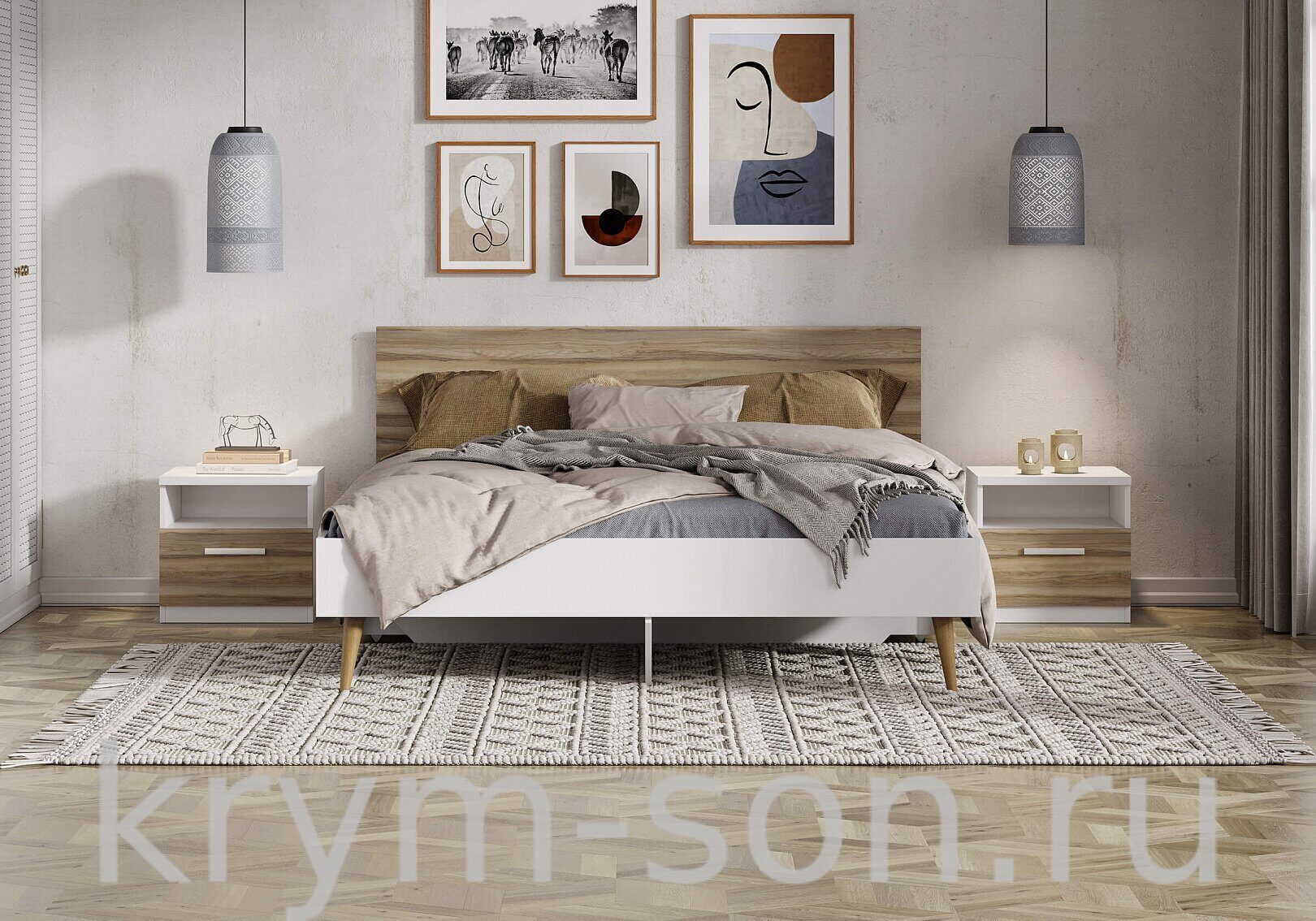 Кровать Ines (Инес) в скандинавском стиле
